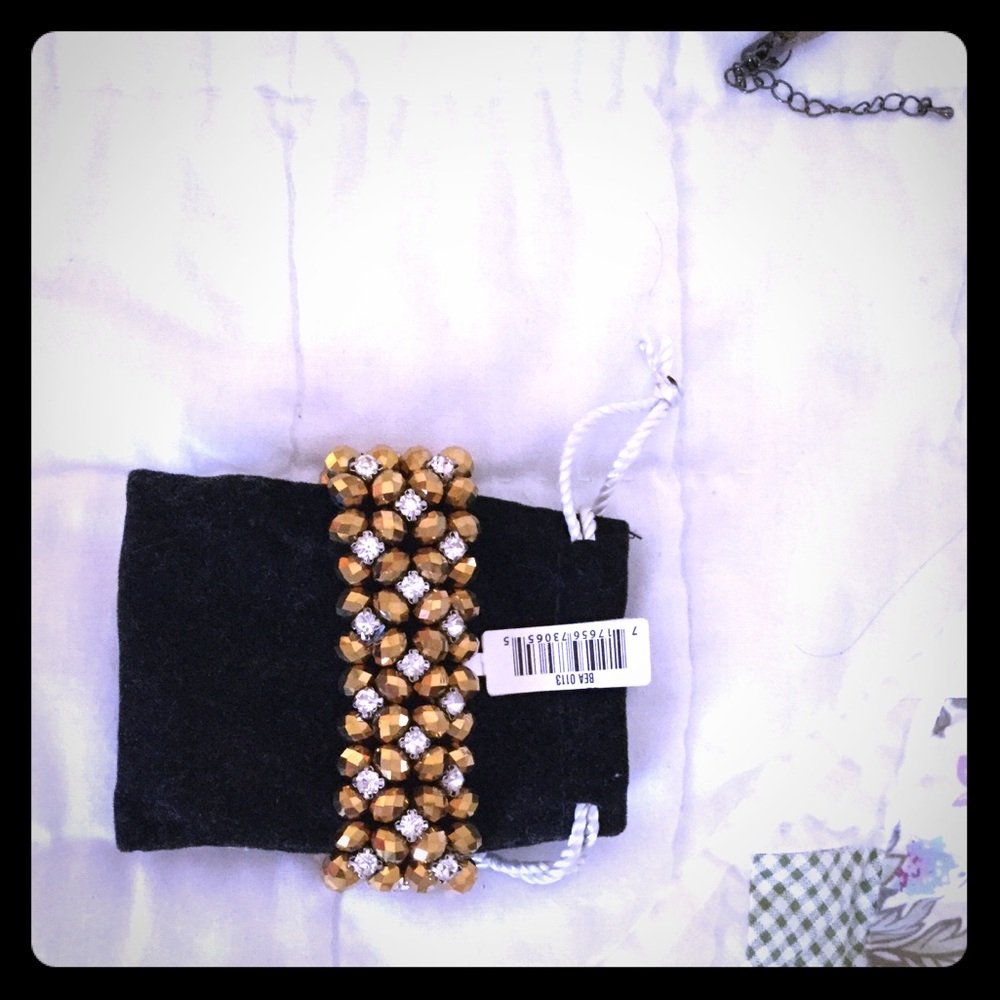 Gold and rhinestone bracelet